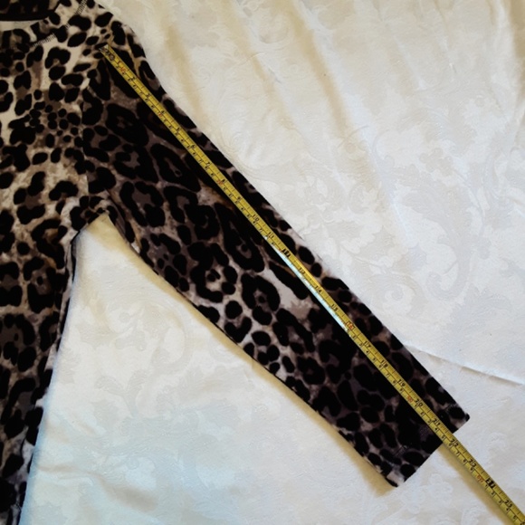 Plush Velour Leopard Print Long Sleeve Pullover Top Sz S - Picture 10 of 14